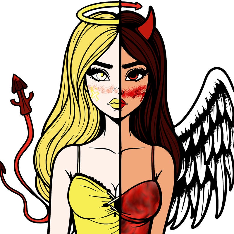 devil vs angel realistic girl