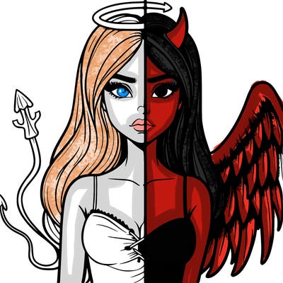 devil vs angel realistic girl