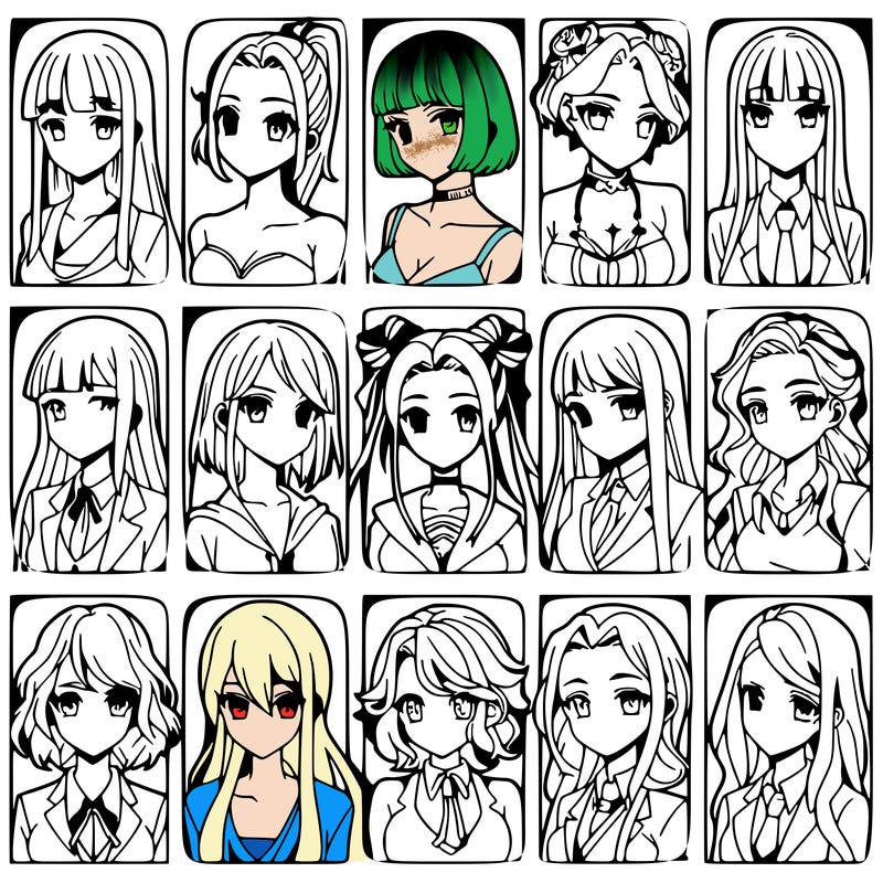 girls that look diffrent anime