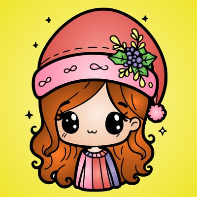 christmas hat girl