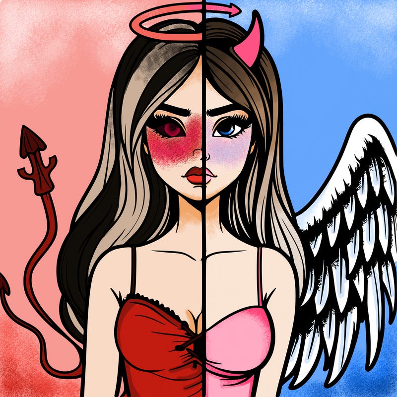 devil vs angel realistic girl