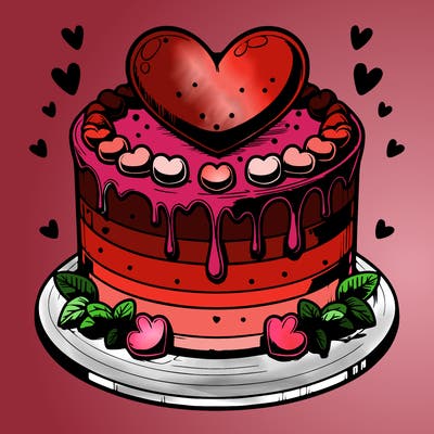 realistic heart cake