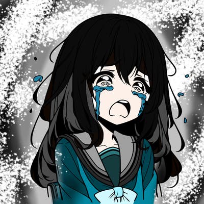 anime a girl crying