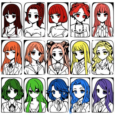 girls that look diffrent anime