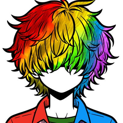 manga boy fluffy hair covering his eyes