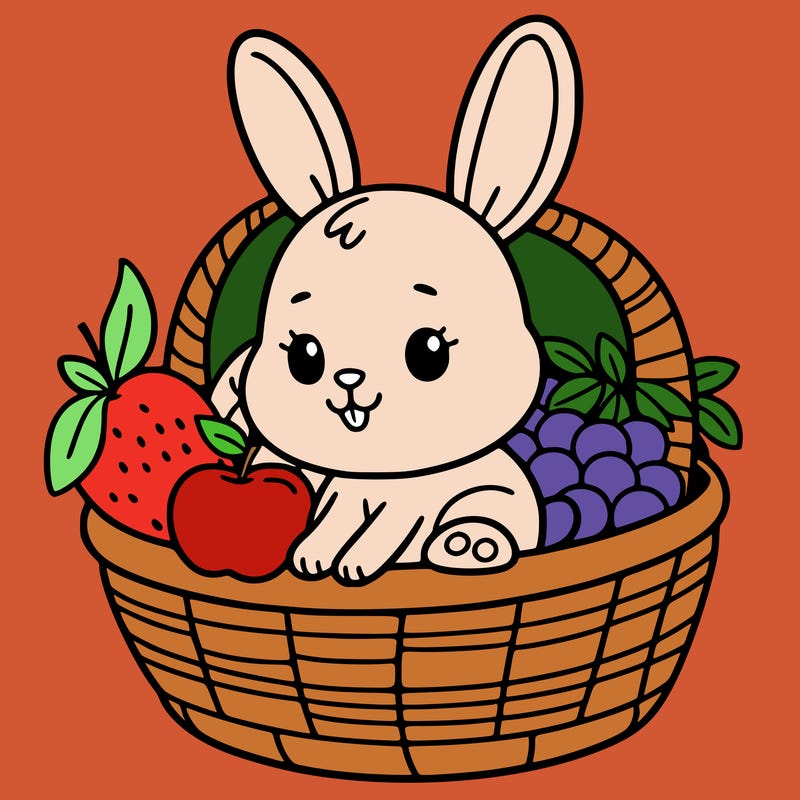 bunny in a fruit basket