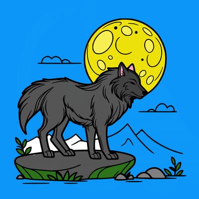 wolf moonlight