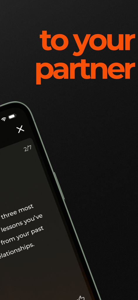 Coupleroom: Game For Couples - A mobile phone displaying a deep conversation starter about relationship lessons from the Coupleroom app
