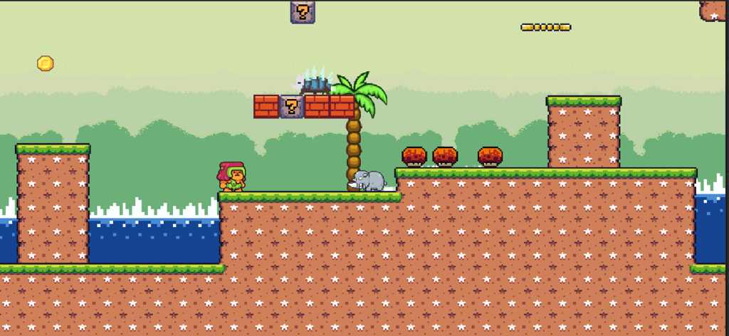 Super World : Adventure Jungle - Lep naviguant dans un niveau de plateforme classique en 2D dans Super World Adventure Jungle