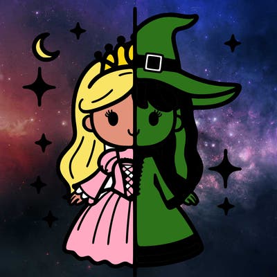 split princess and witch