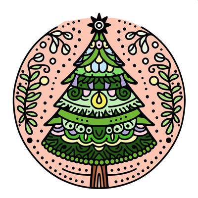 mandala sapin de noel