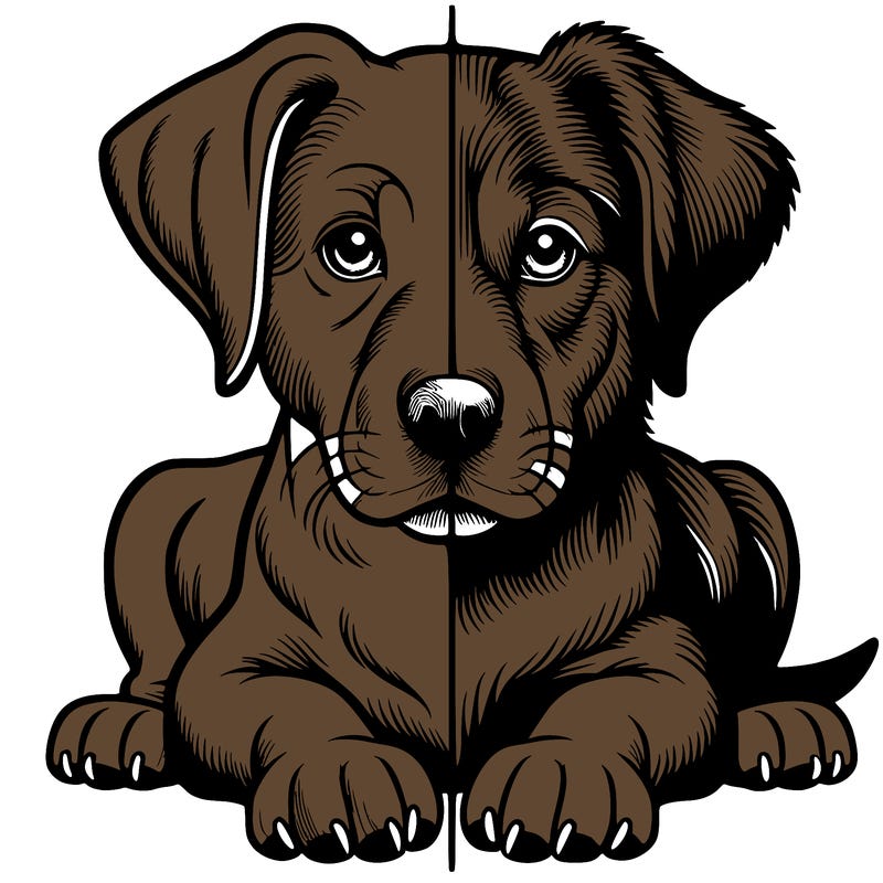 realistic dog split picture