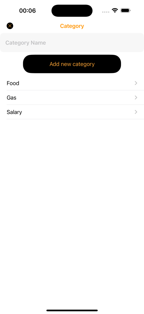 PieBudget - PieBudget app interface for adding and managing spending categories like Food and Gas