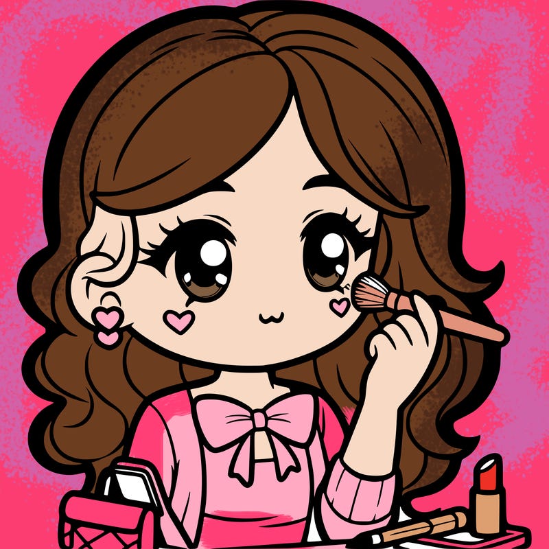 preppy girl doing makeup