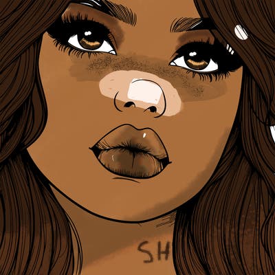 really realistic girl with lips