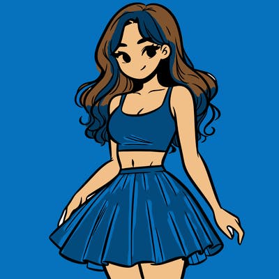 woman in a skirt and crop top