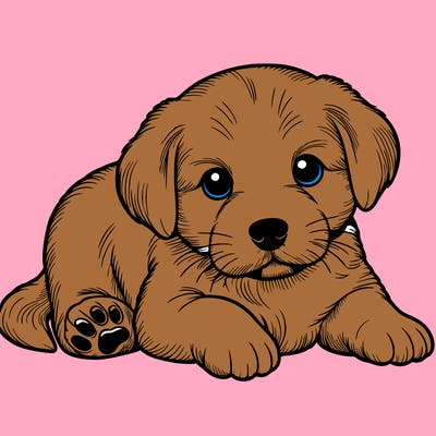 a cute realistic puppy