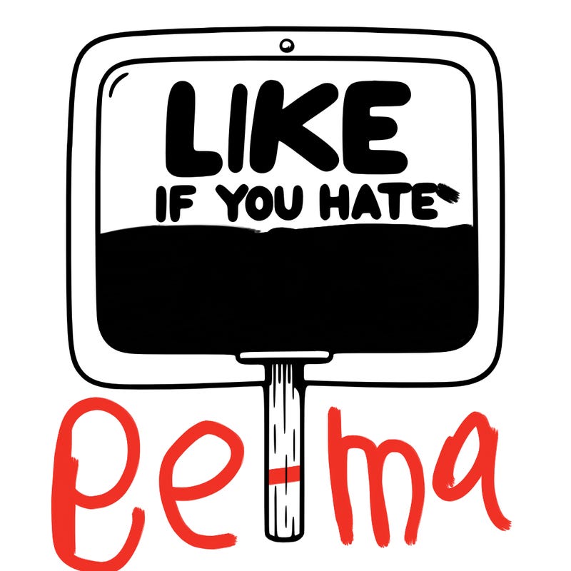 a sign that says like if you hate ads