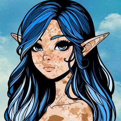 elf girl realistic dark fantasy