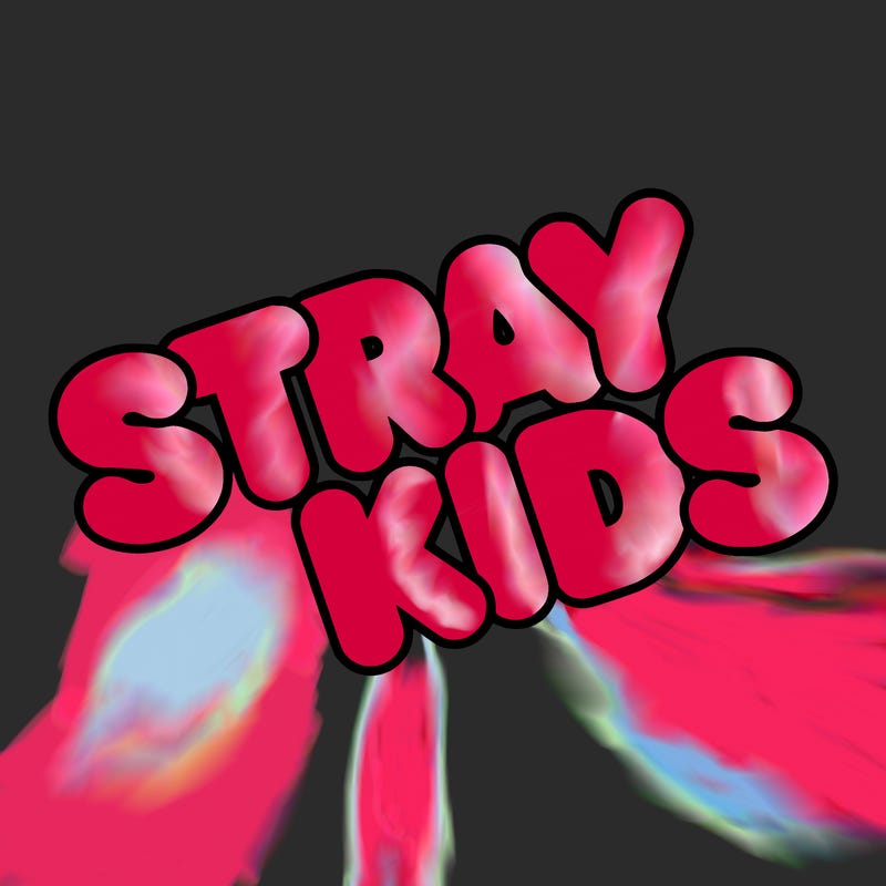 bubble letters saying stray kids