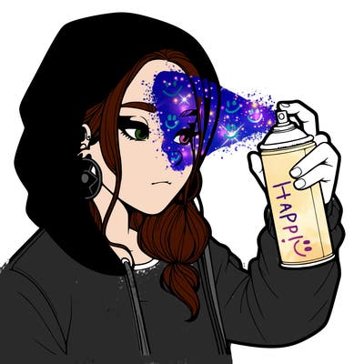 a realistic girl, spray painting