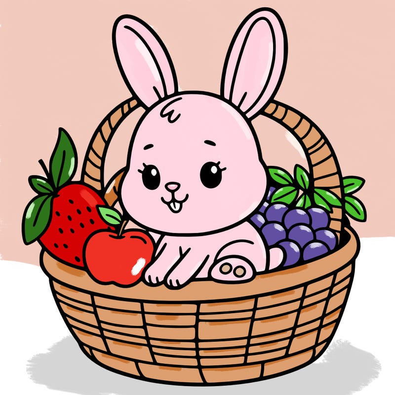 bunny in a fruit basket