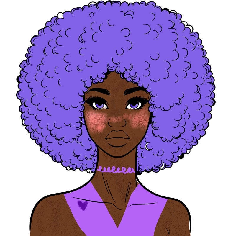 realistic lady with afro