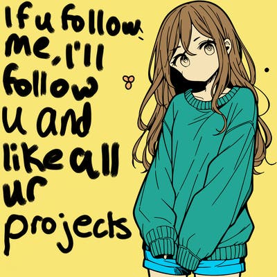 manga teen girl  in a sweater and baggy pants