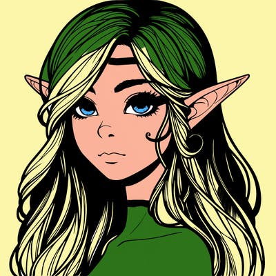 elf girl realistic dark fantasy