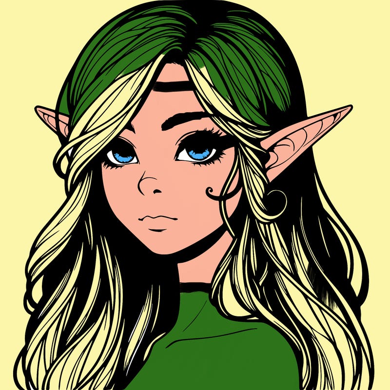 elf girl realistic dark fantasy