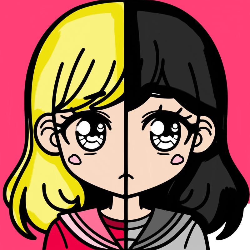 a split of a girl