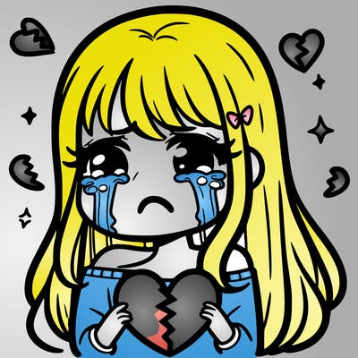 crying girl, just broke up, broken heart