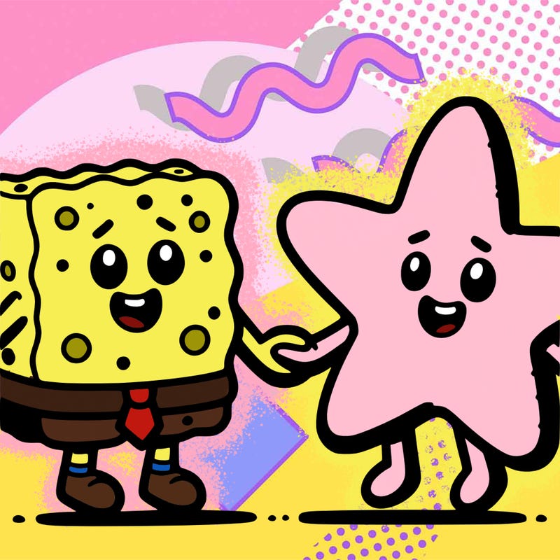 spongebob squarepants  and patrick star holding hands