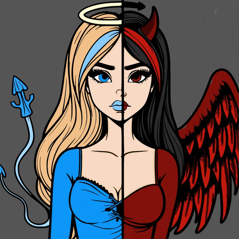 devil vs angel realistic girl