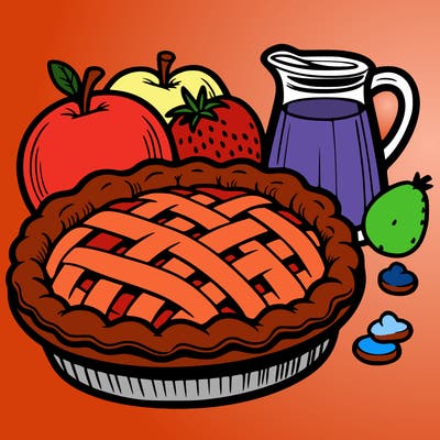a pie of food