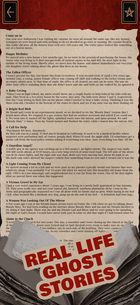 Ghost Detector & Spirit Box - Una colección de historias de fantasmas reales enviadas por usuarios y experiencias paranormales dentro de la aplicación
