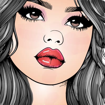 really realistic girl with lips
