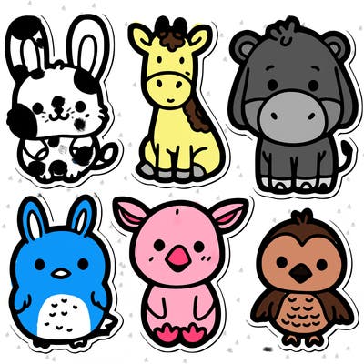 cute animal stickers
