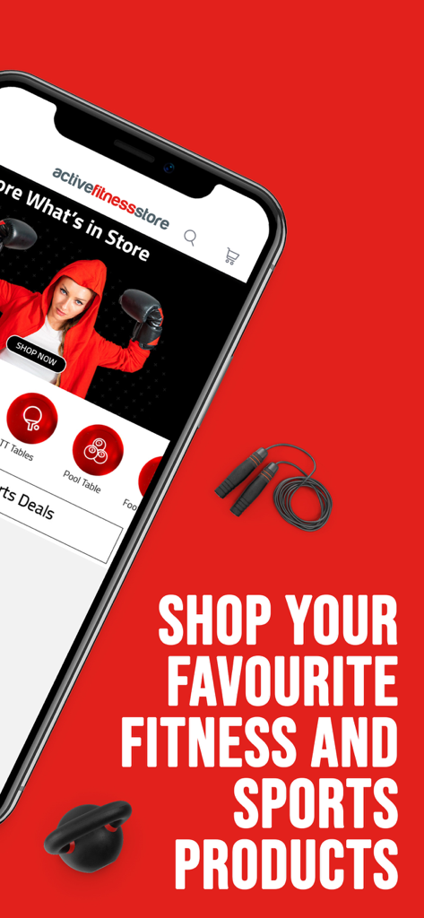 Active Fitness Store - Active Fitness Store mobile app interface for shopping fitness and sports products