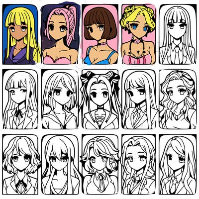 girls that look diffrent anime