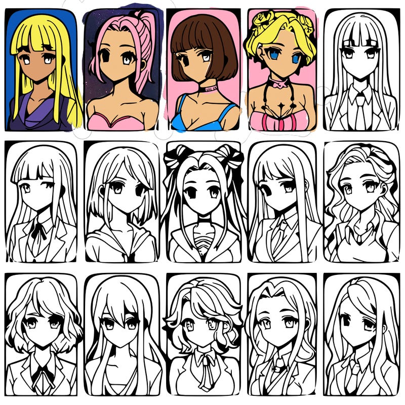 girls that look diffrent anime