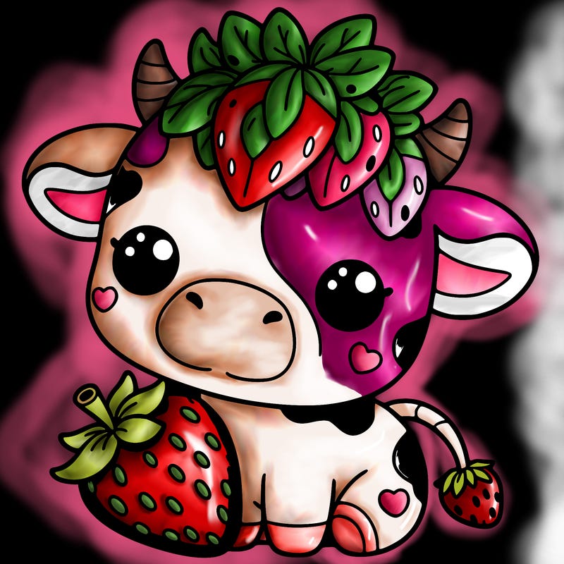 cute strawberry cow