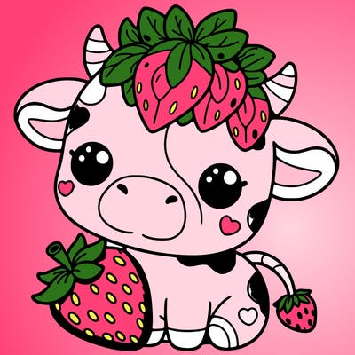 cute strawberry cow