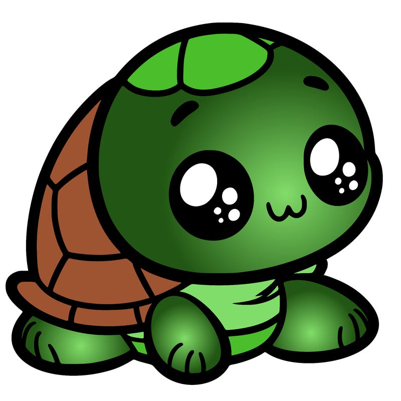 cute little animated turtle