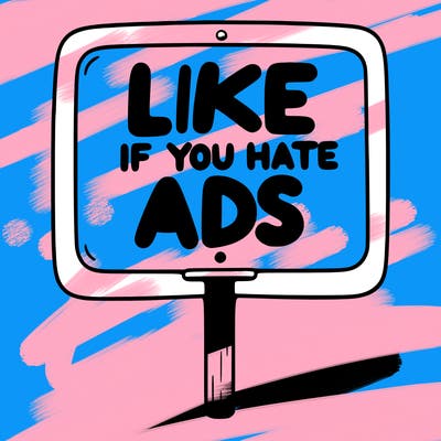 a sign that says like if you hate ads