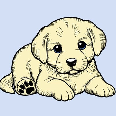 a cute realistic puppy