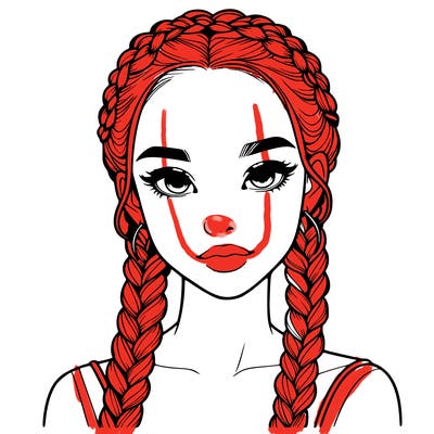 realistic girl with braids