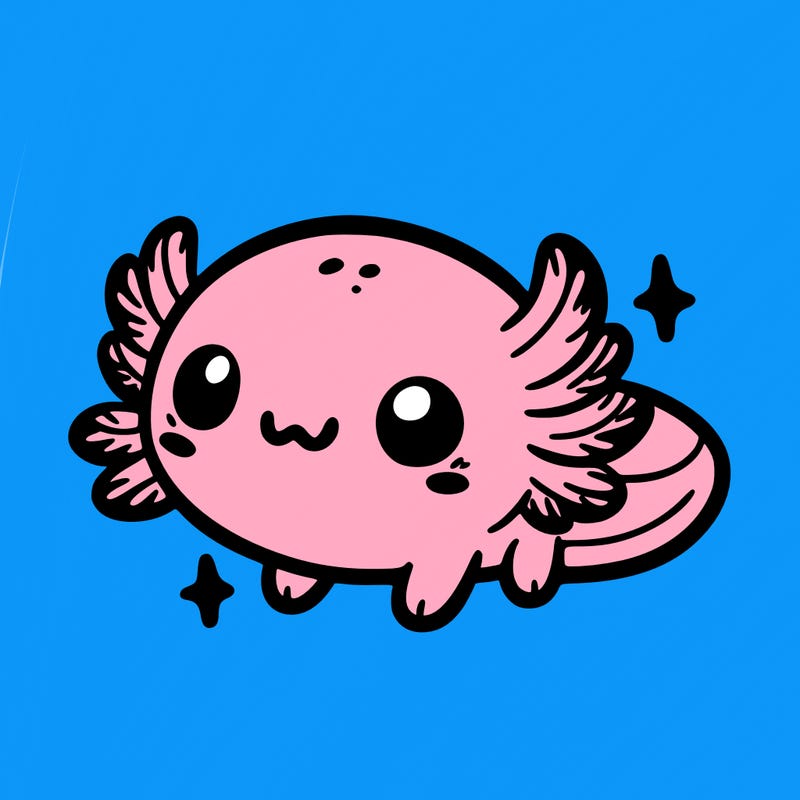 cute easy baby axolotl