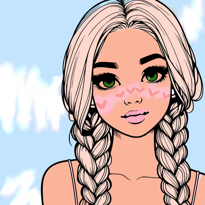 realistic girl with braids