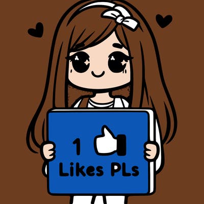 girl holding a sign saying 10 likes pls